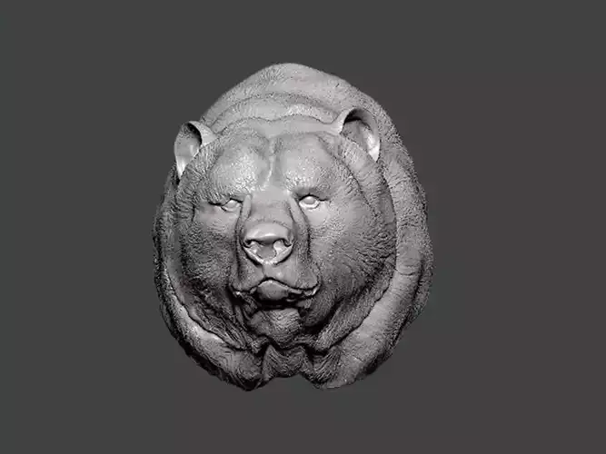 3D Model-ANIMAL0003 bear head 3D print model
