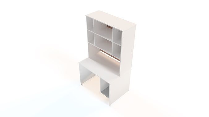 BOOKSHELF desk with shelves Low-poly 3D model