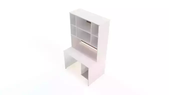 BOOKSHELF desk with shelves Low-poly 3D model