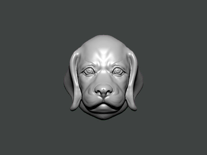 3D Model-ANIMAL0004 dog head 3D print model