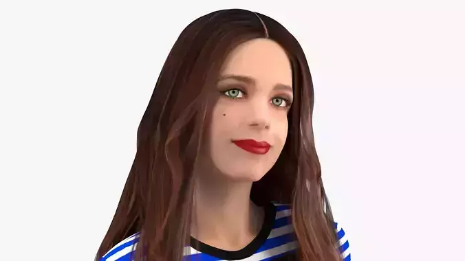 Teenage Girl Fashionable Style Rigged 3D model