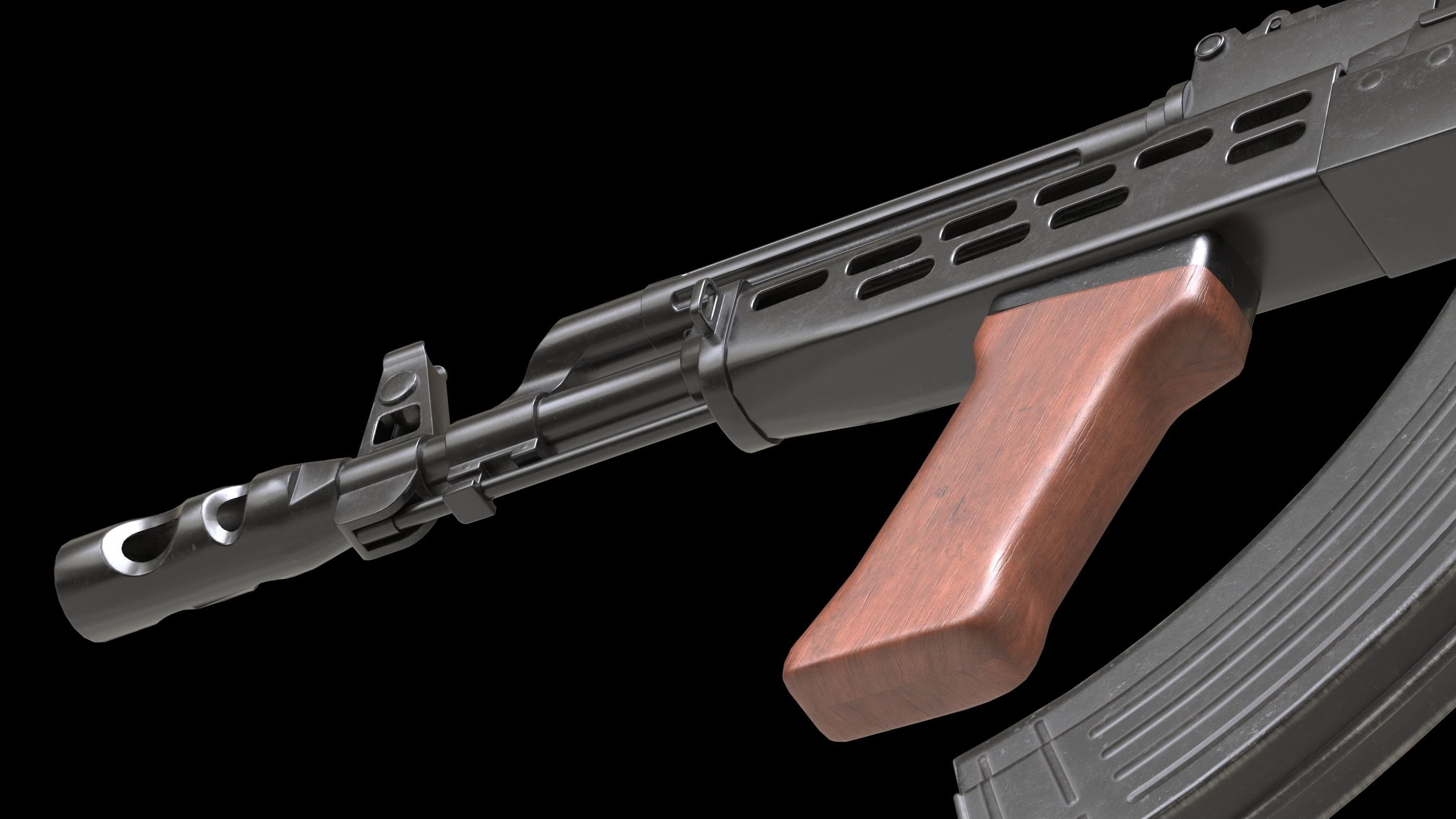 AMD 65 Low Poly  Low-poly 3D model_10