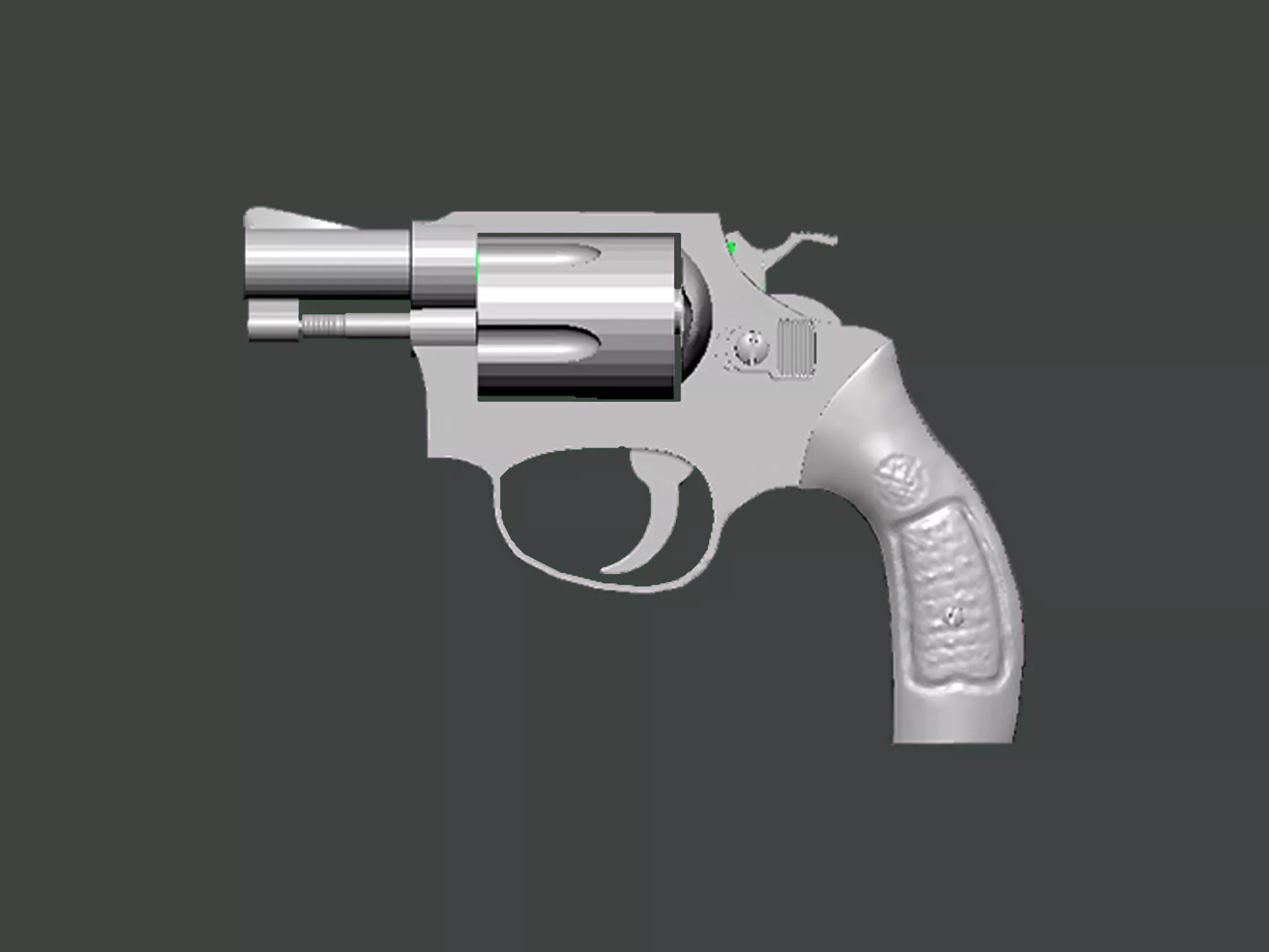 3D Model-GUN0002 revolver 3D print model