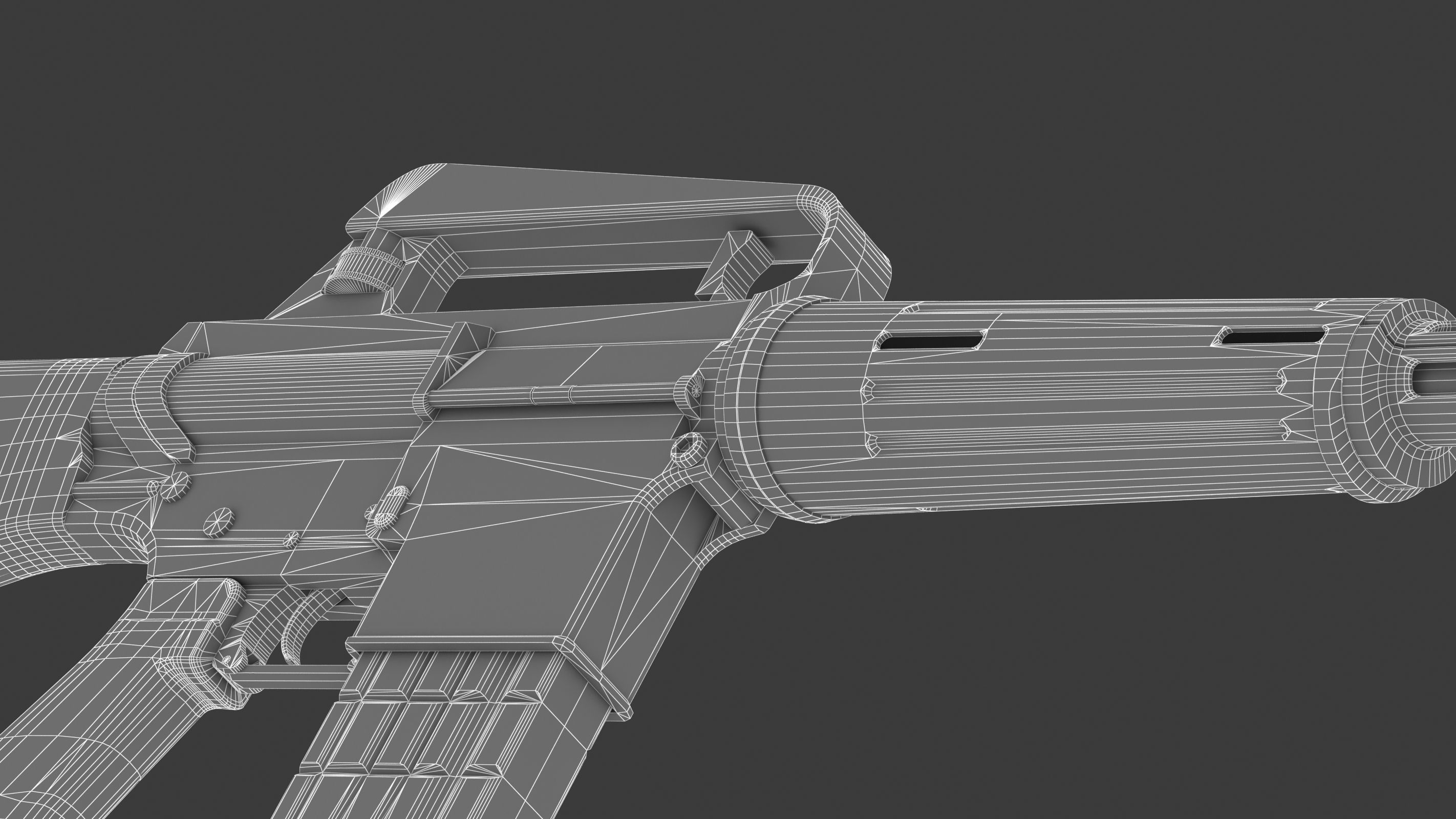 Armalite AR-10 Low Poly Low-poly 3D model_28