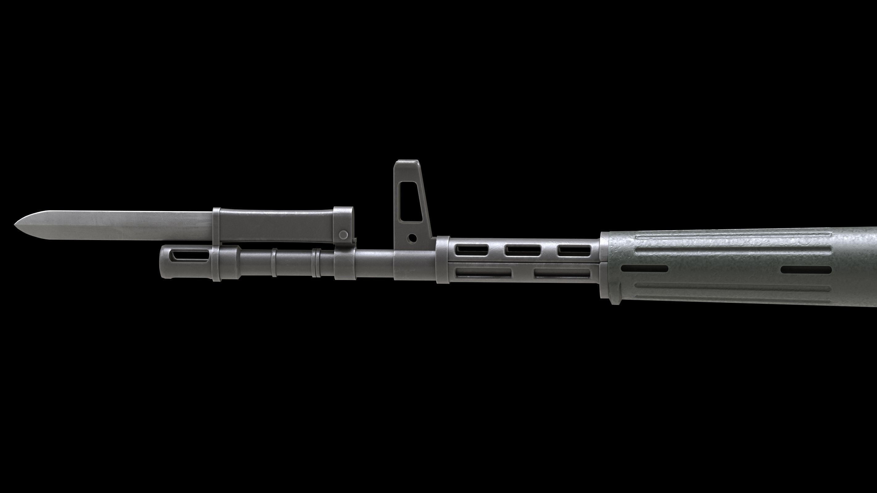 Armalite AR-10 Low Poly Low-poly 3D model_7