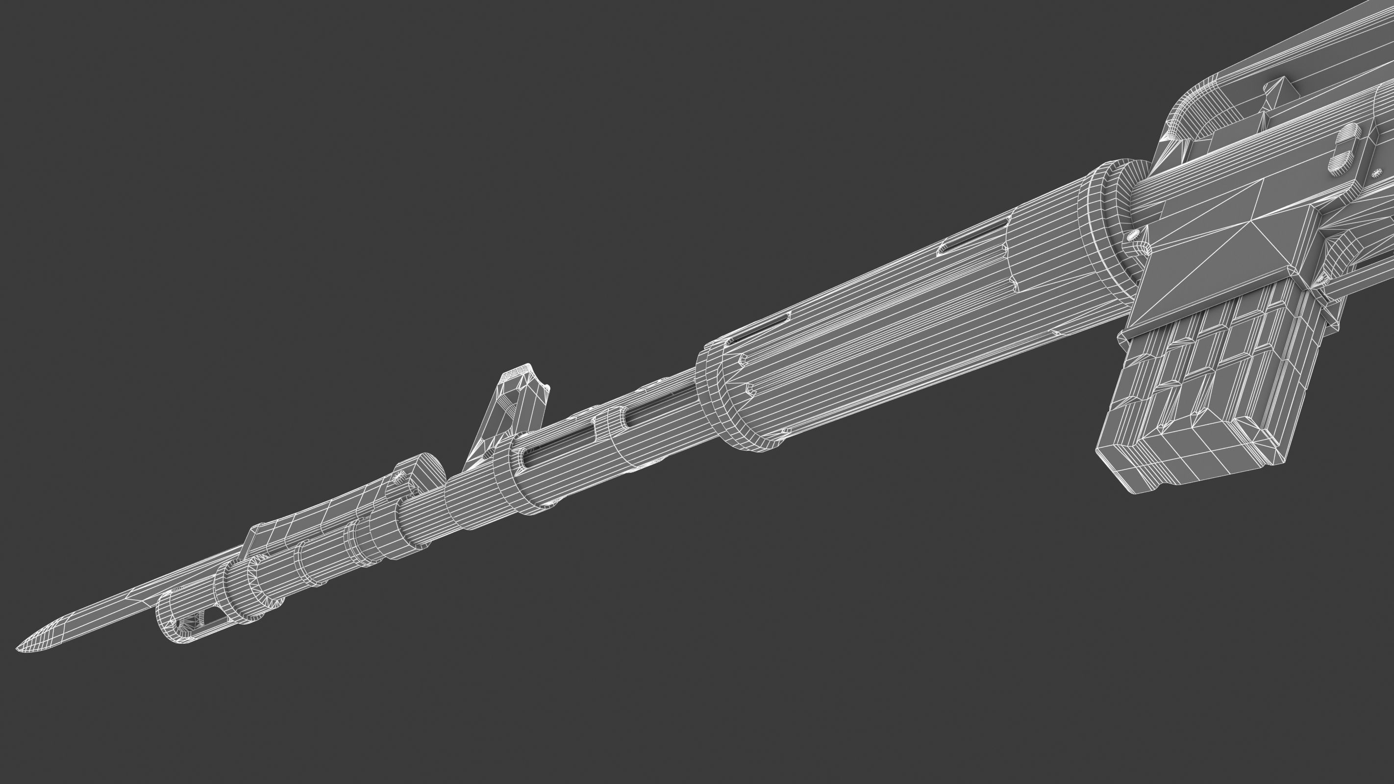 Armalite AR-10 Low Poly Low-poly 3D model_25