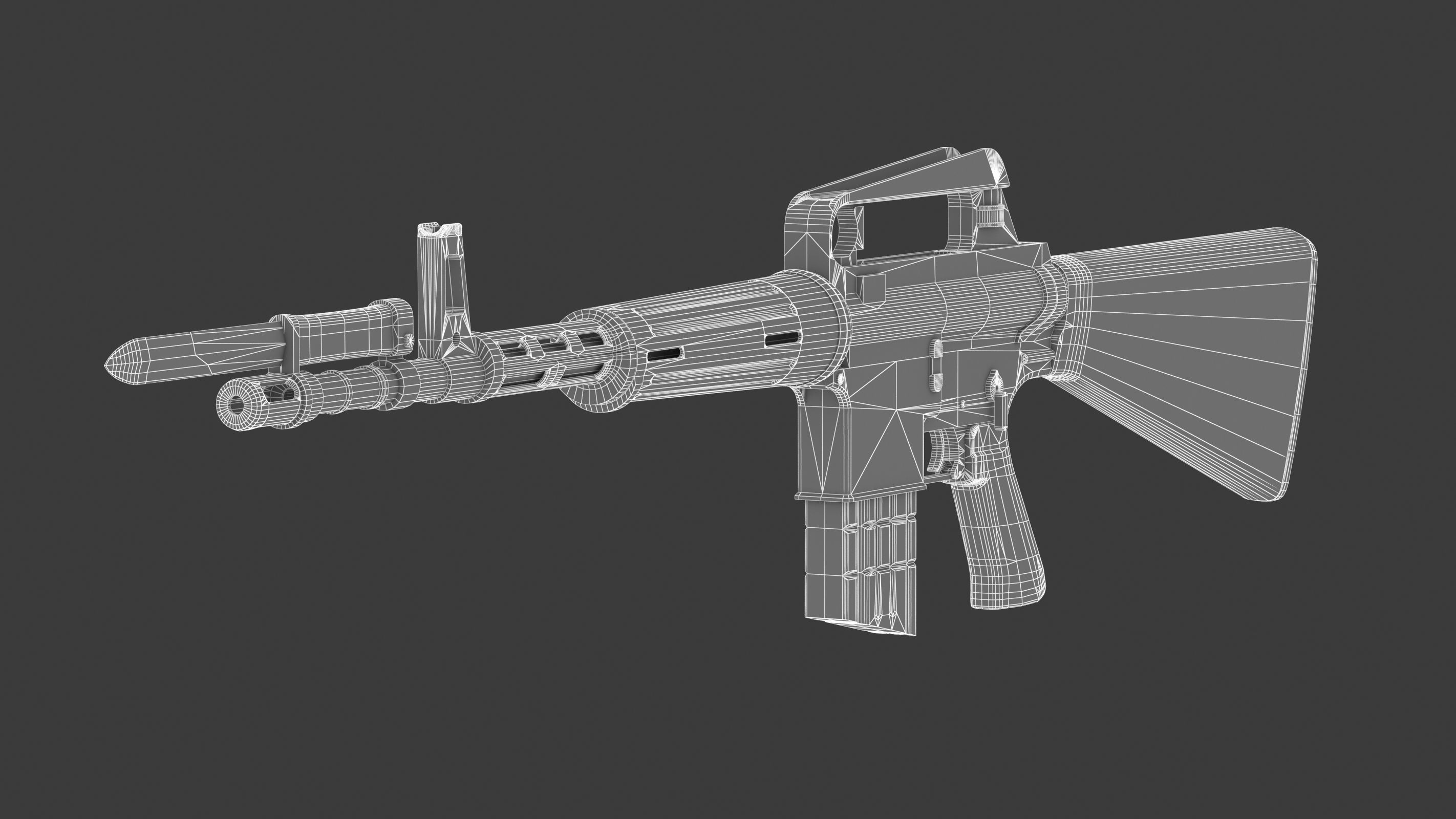 Armalite AR-10 Low Poly Low-poly 3D model_18