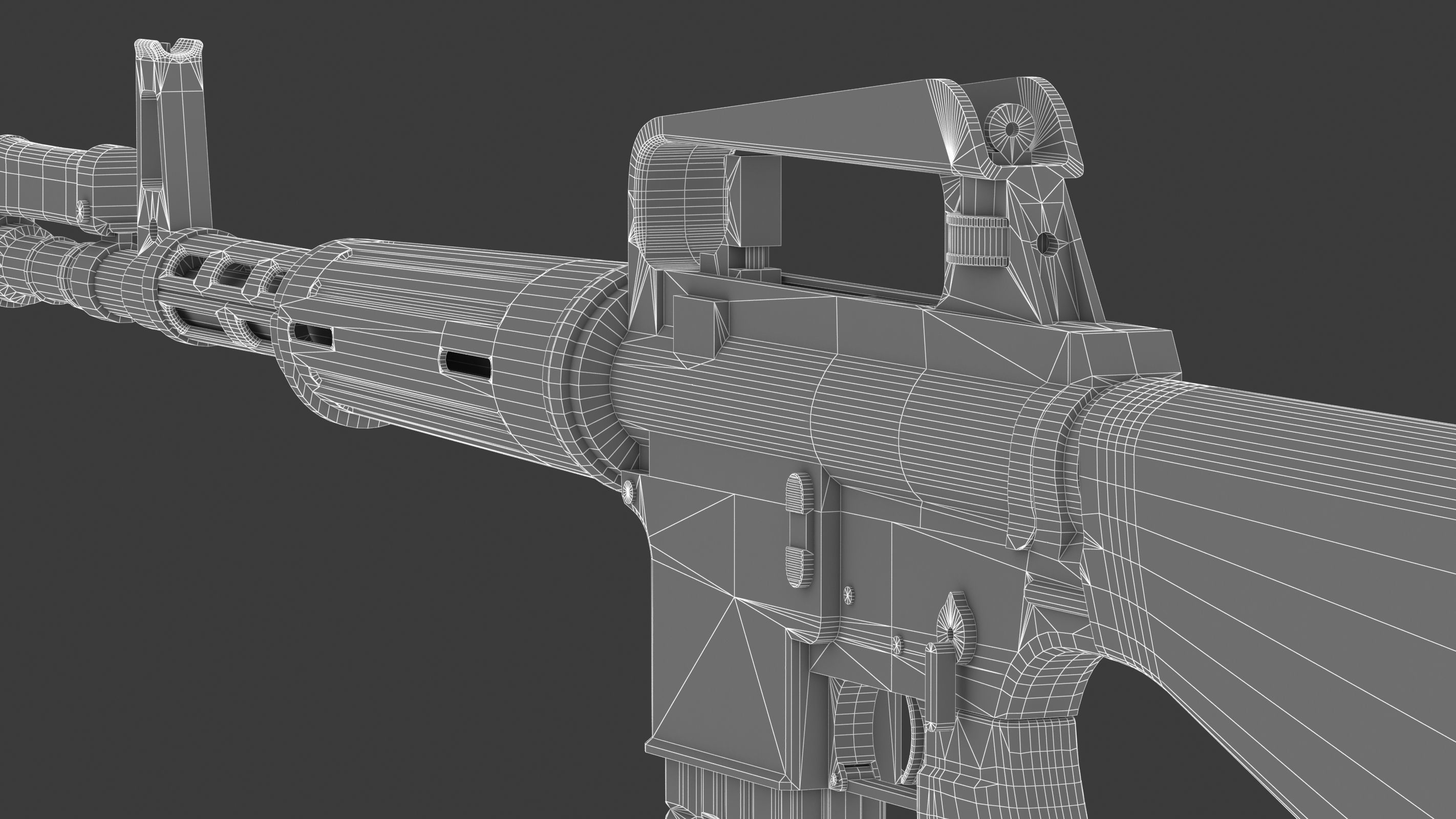 Armalite AR-10 Low Poly Low-poly 3D model_21