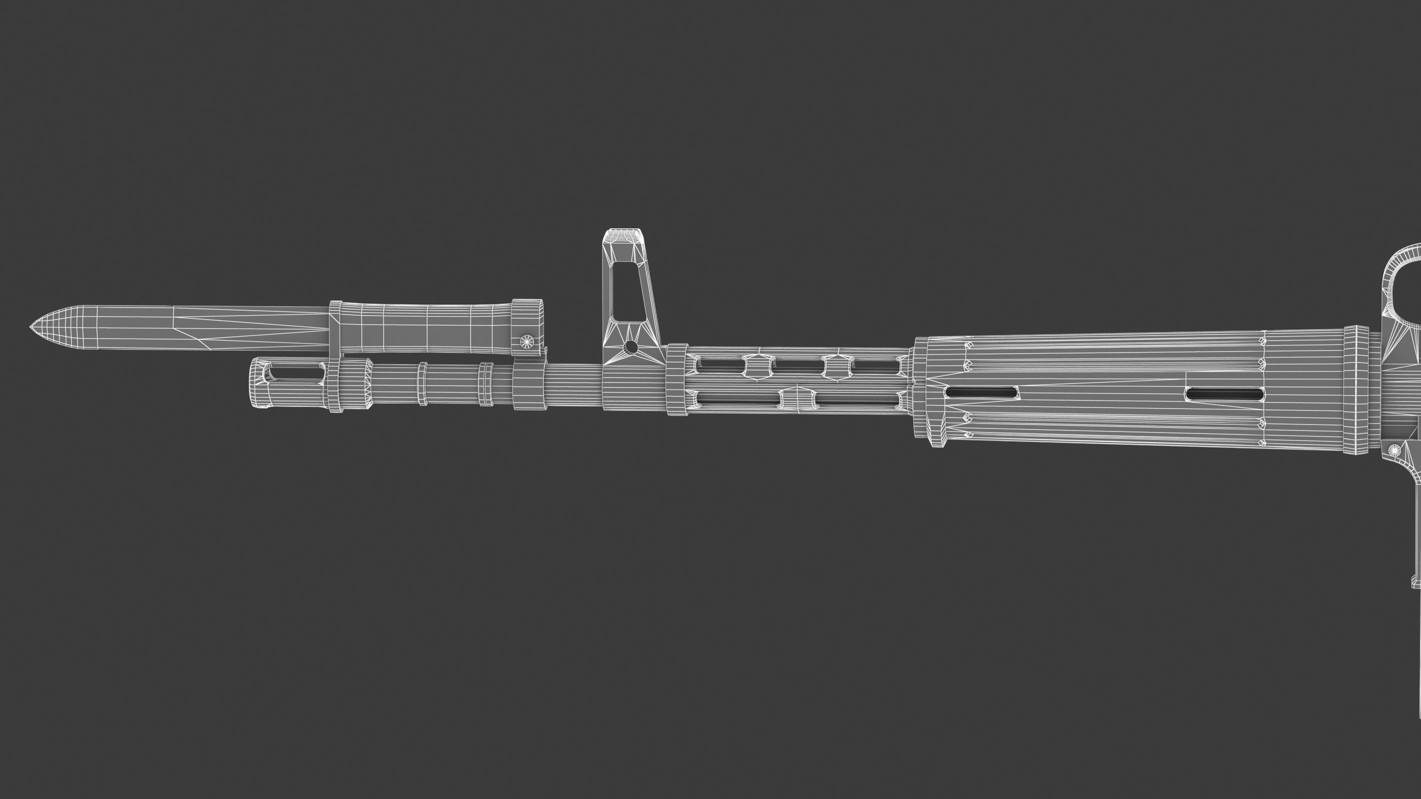 Armalite AR-10 Low Poly Low-poly 3D model_22