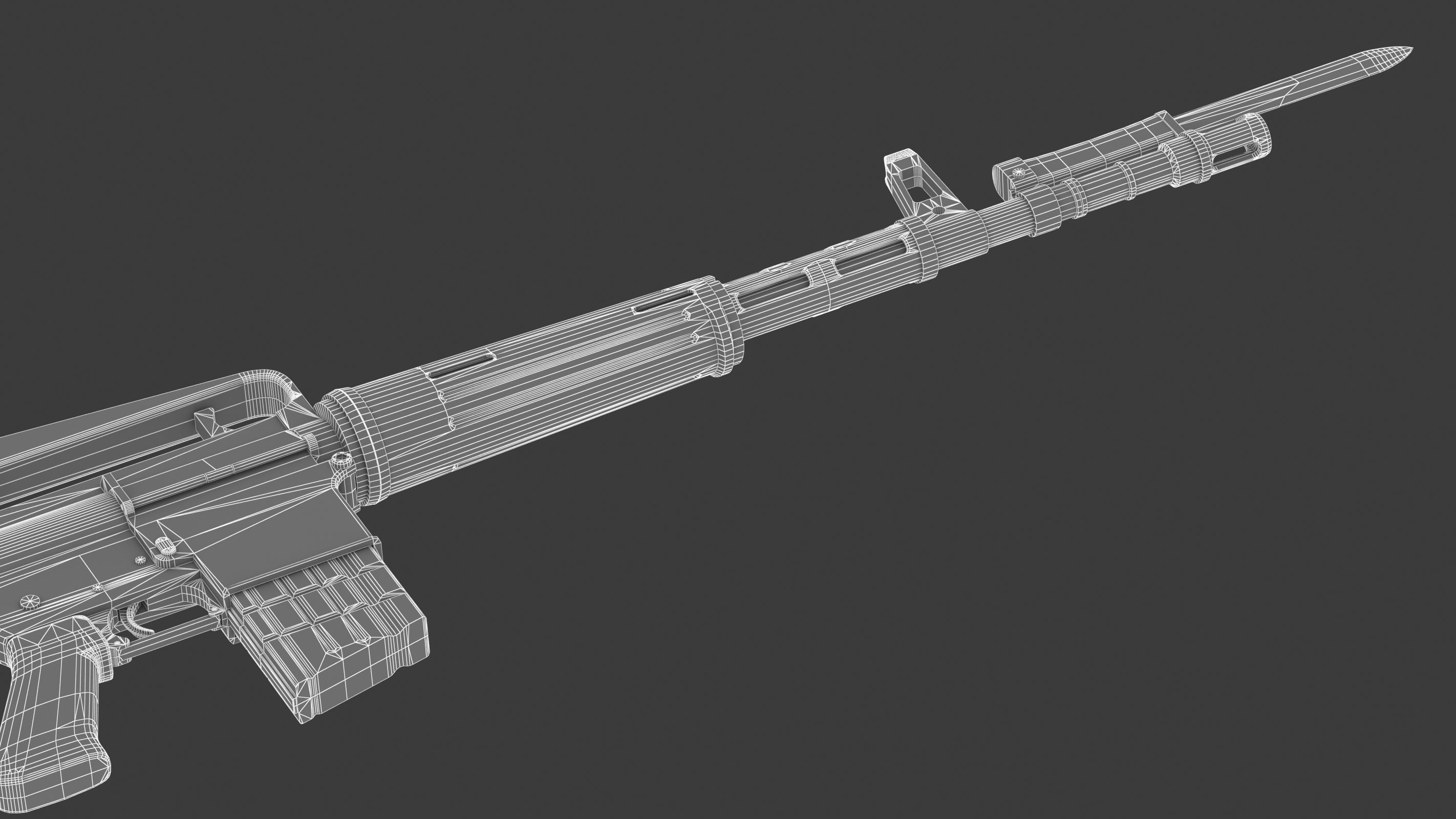 Armalite AR-10 Low Poly Low-poly 3D model_27