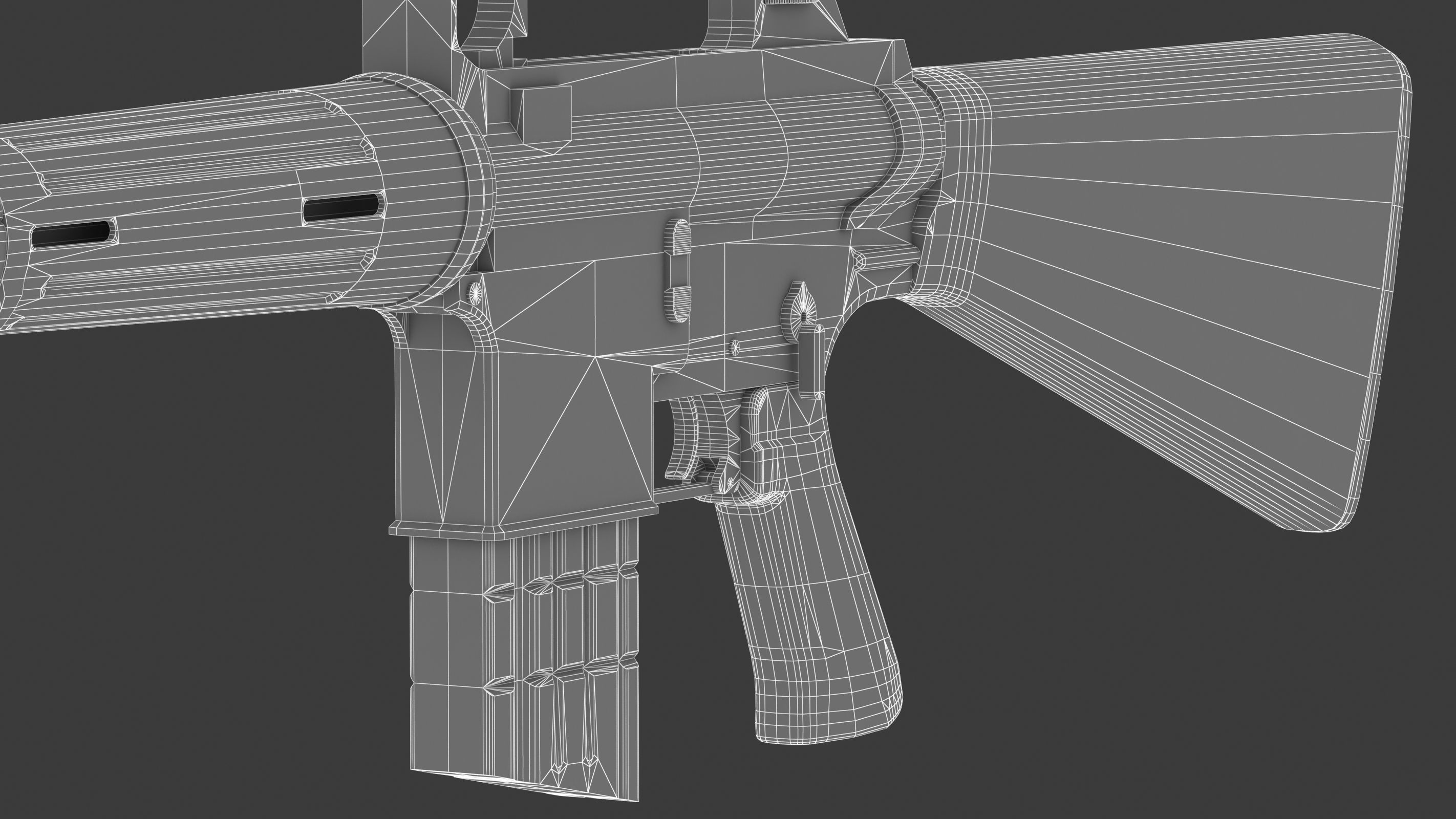 Armalite AR-10 Low Poly Low-poly 3D model_23