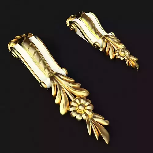 pilaster pair of gold earrings