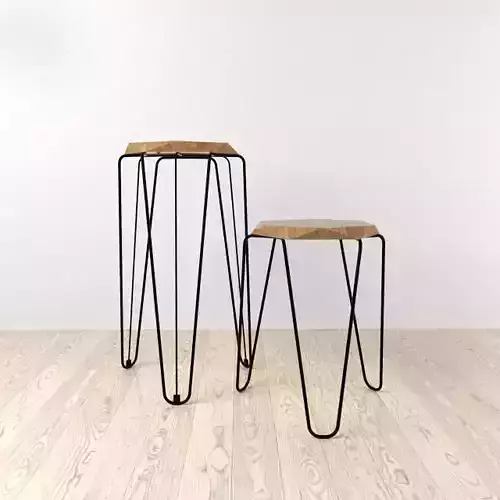 REX-KLEIN-GEM two stools with hairpin legs