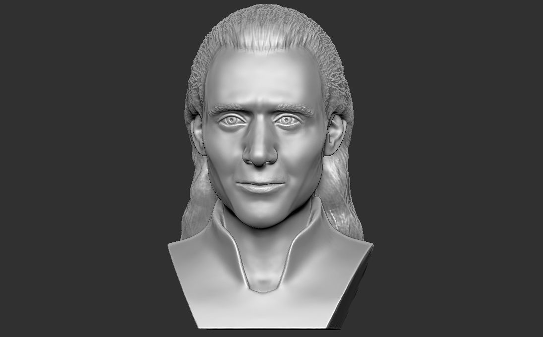Loki Tom Hiddleston bust for 3D printing 3D print model_1