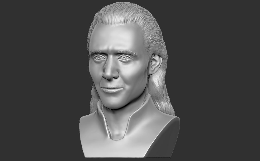 Loki Tom Hiddleston bust for 3D printing 3D print model_2
