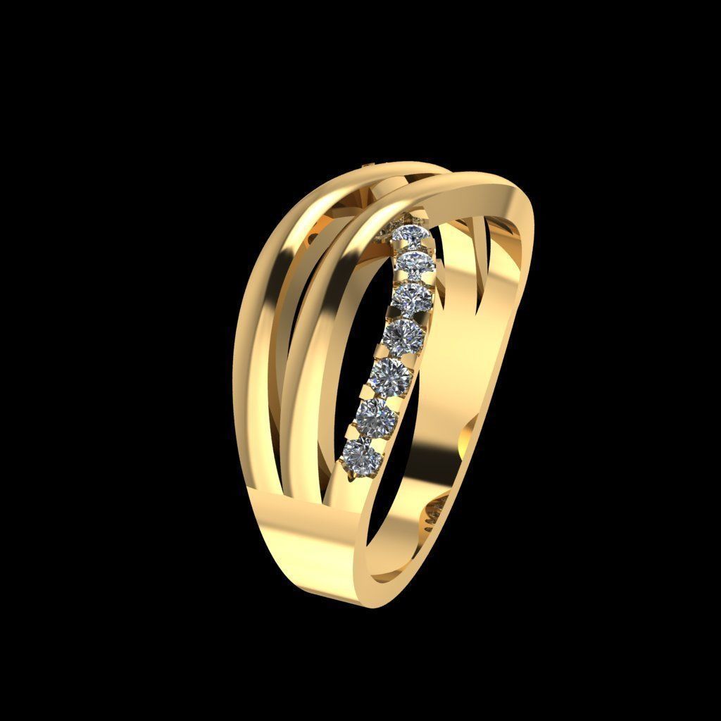 Couple Engagement Stone Rings 3D print model_2