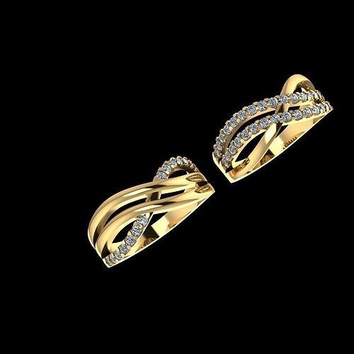 Couple Engagement  Stone Rings  3D print model