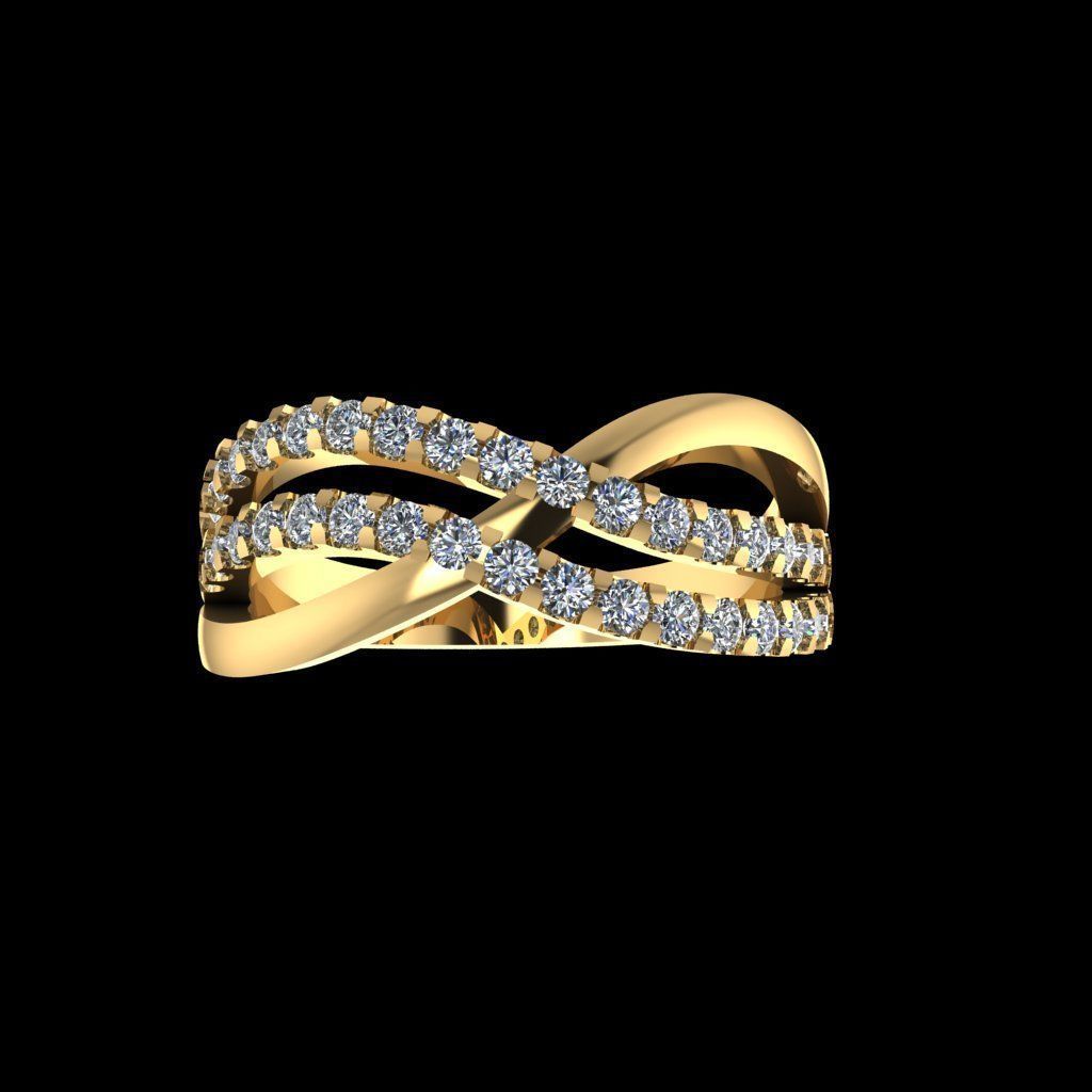 Couple Engagement Stone Rings 3D print model_4