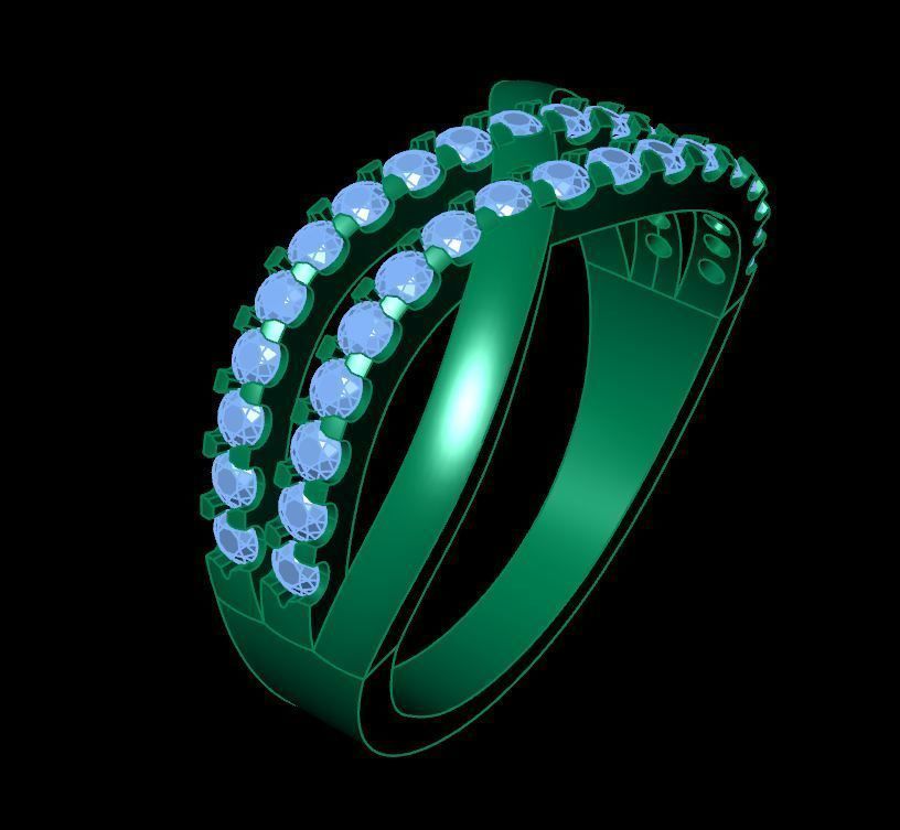 Couple Engagement Stone Rings 3D print model_11