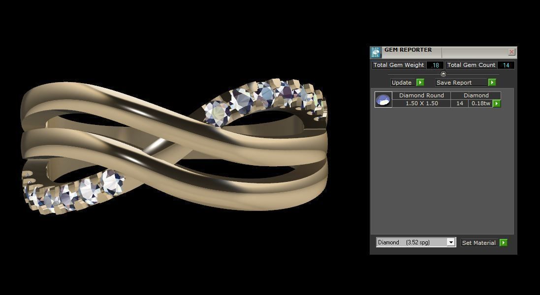 Couple Engagement Stone Rings 3D print model_7