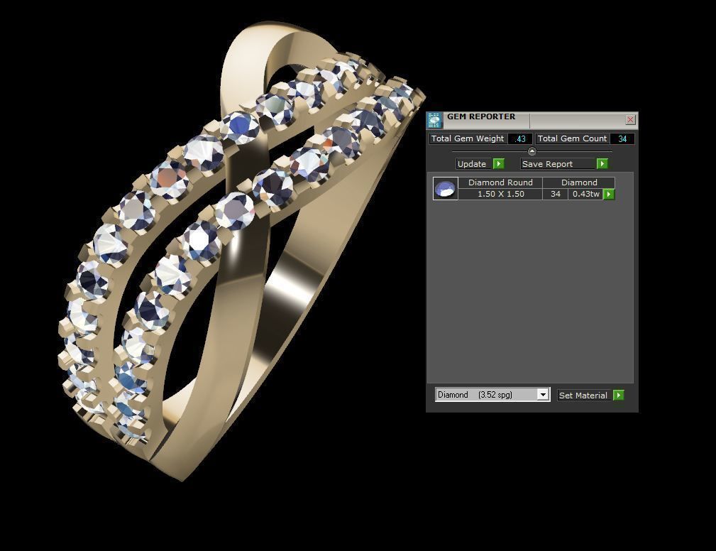 Couple Engagement Stone Rings 3D print model_8