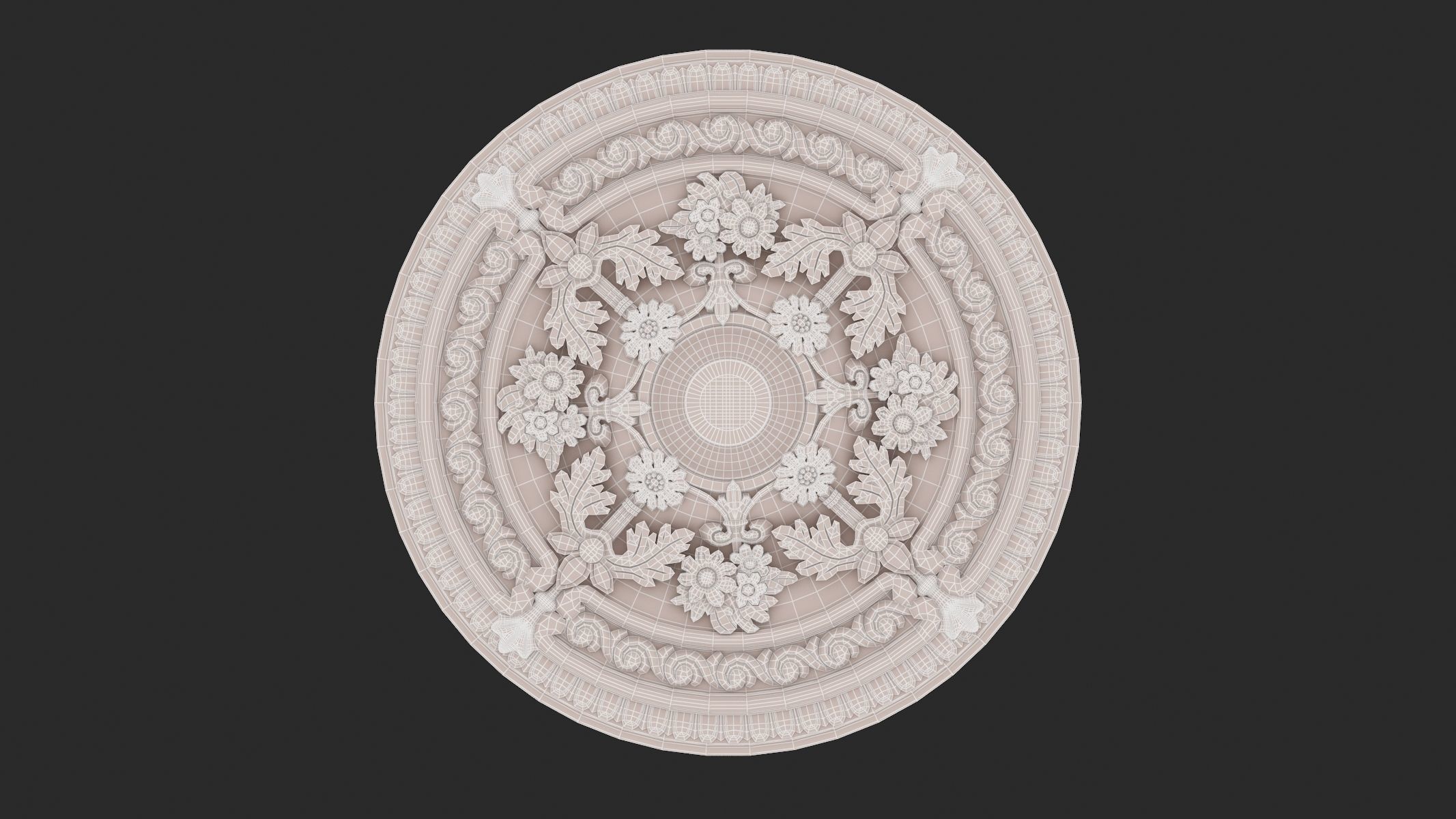 Classic Ceiling Medallion 40 3D model_5