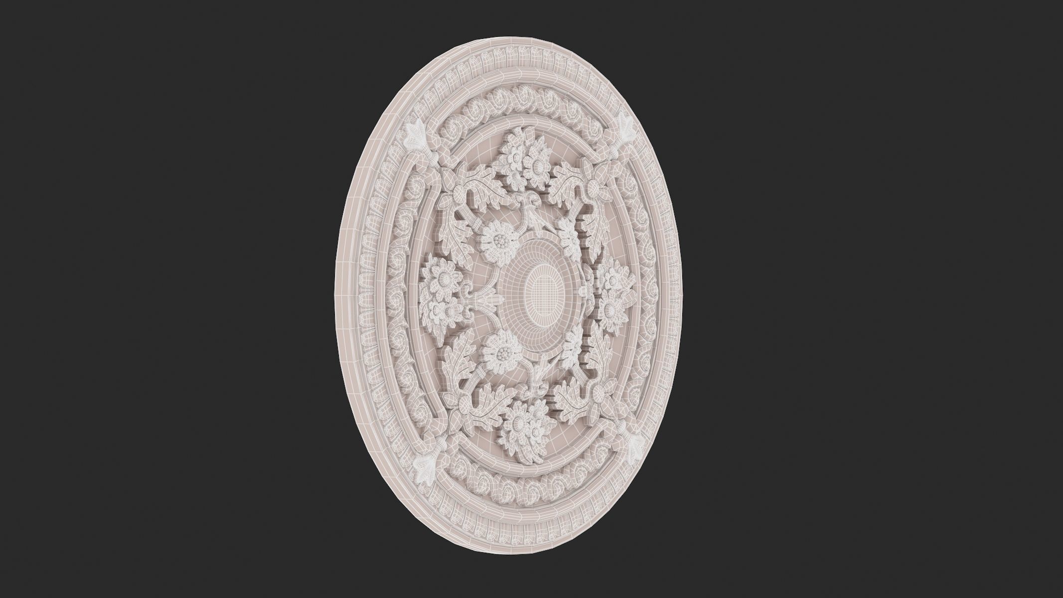 Classic Ceiling Medallion 40 3D model_6