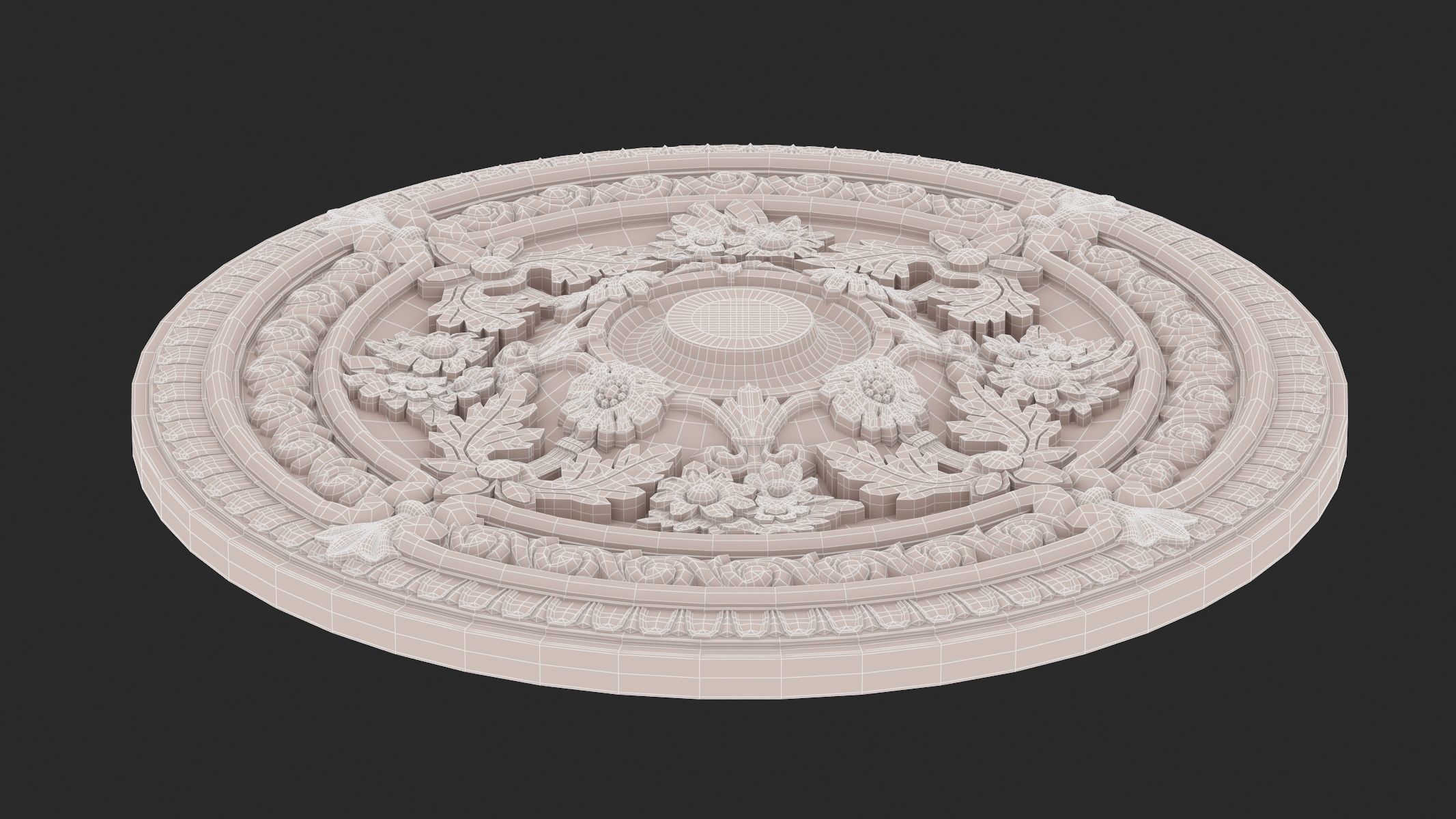 Classic Ceiling Medallion 40 3D model_9