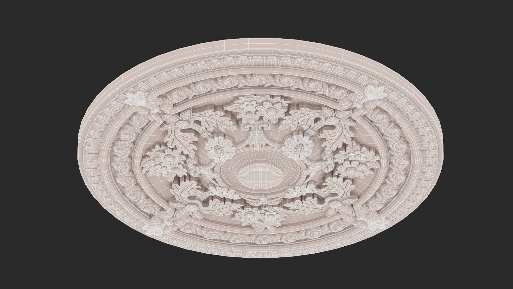 Classic Ceiling Medallion 40 3D model_8