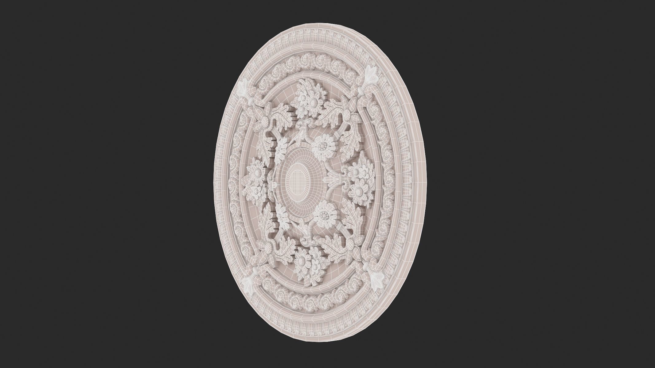 Classic Ceiling Medallion 40 3D model_7