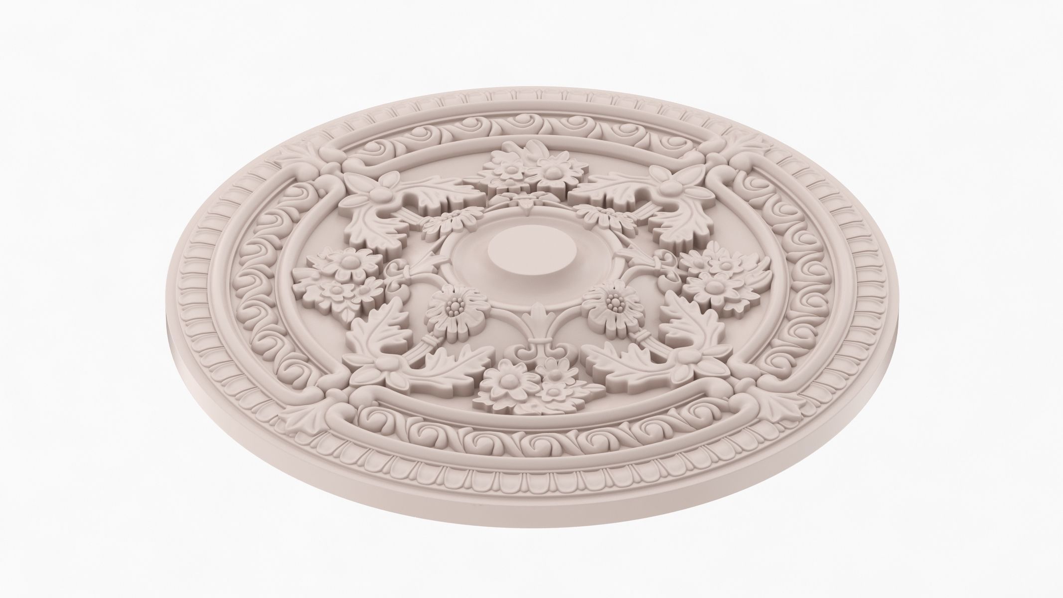 Classic Ceiling Medallion 40 3D model_4