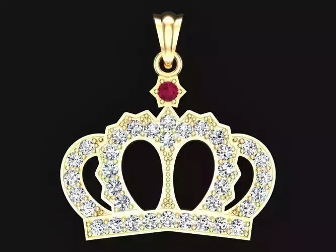 Crown pendant - Queen pendant -  Diamond pendant - N3636