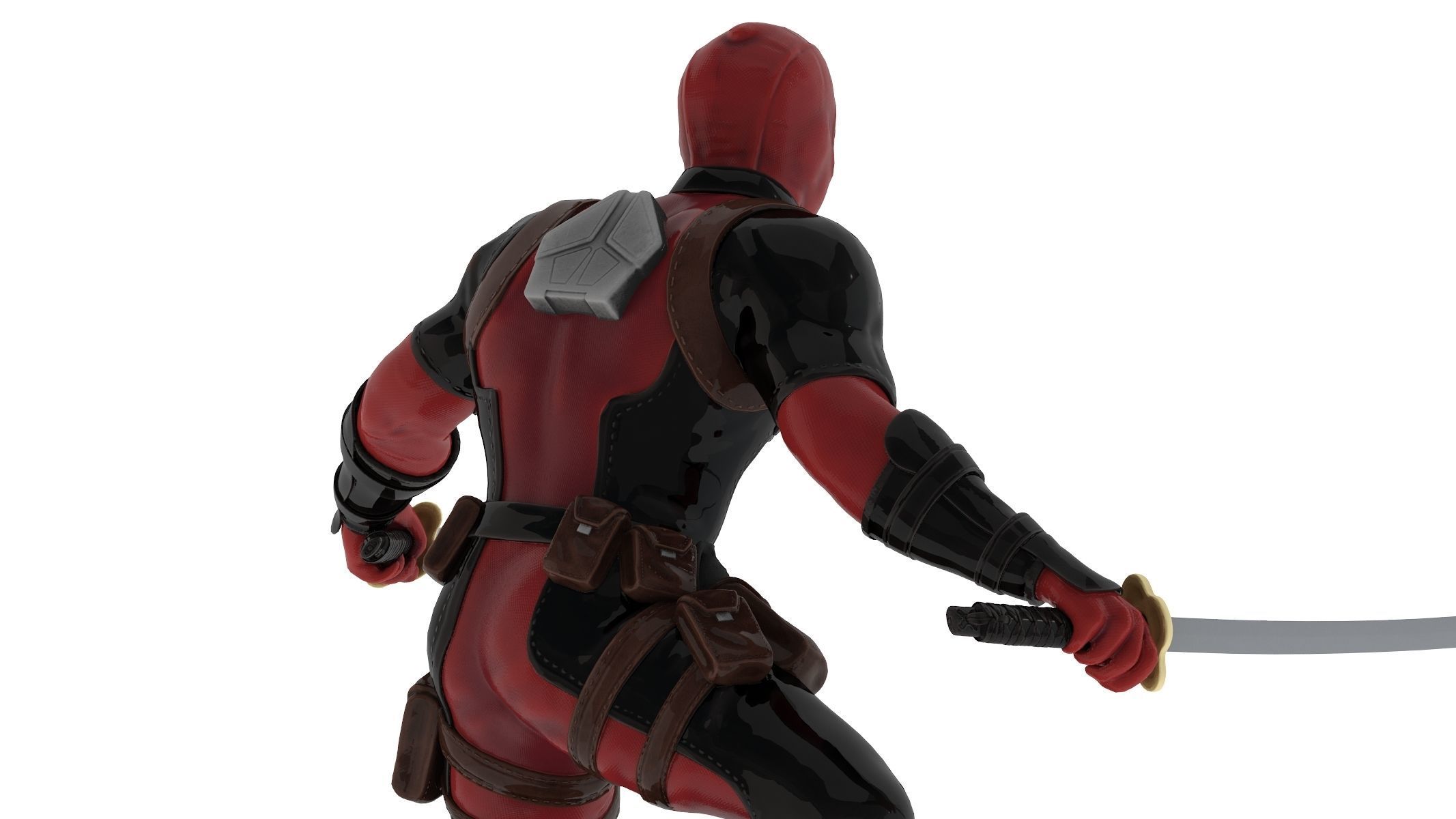 DeadPool 3D Printable Low-poly 3D model_8