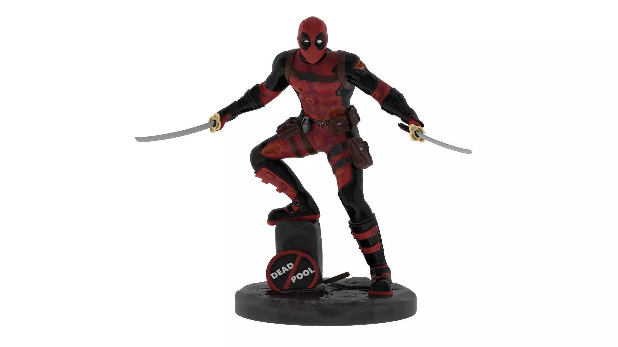 DeadPool 3D Printable Low-poly 3D model_0