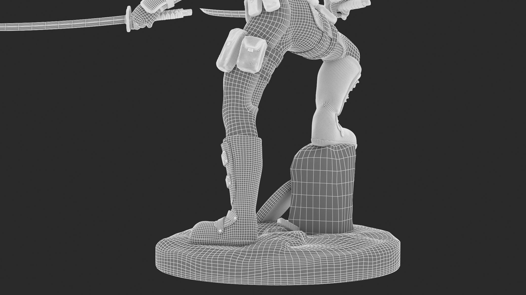 DeadPool 3D Printable Low-poly 3D model_19