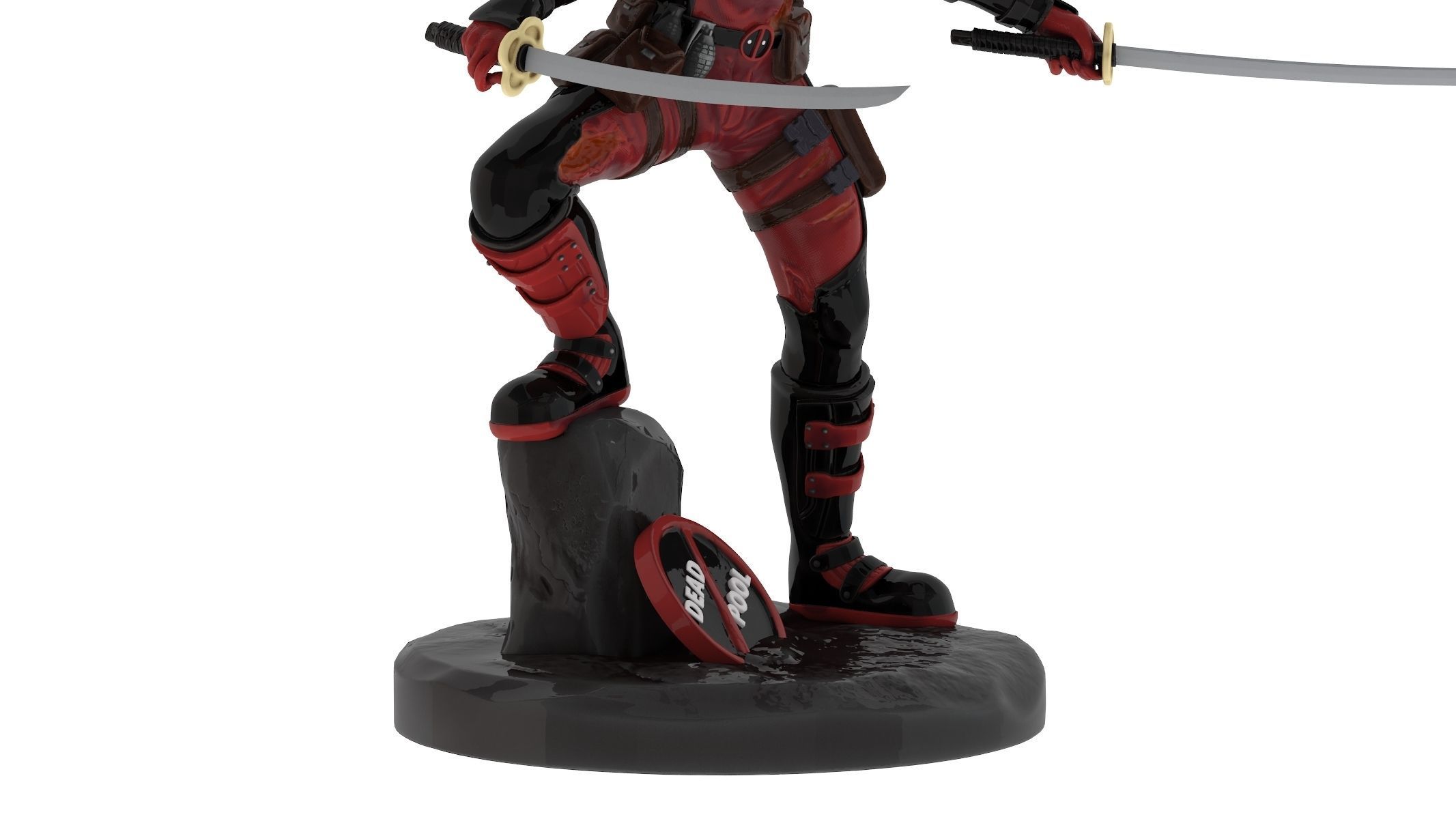 DeadPool 3D Printable Low-poly 3D model_7