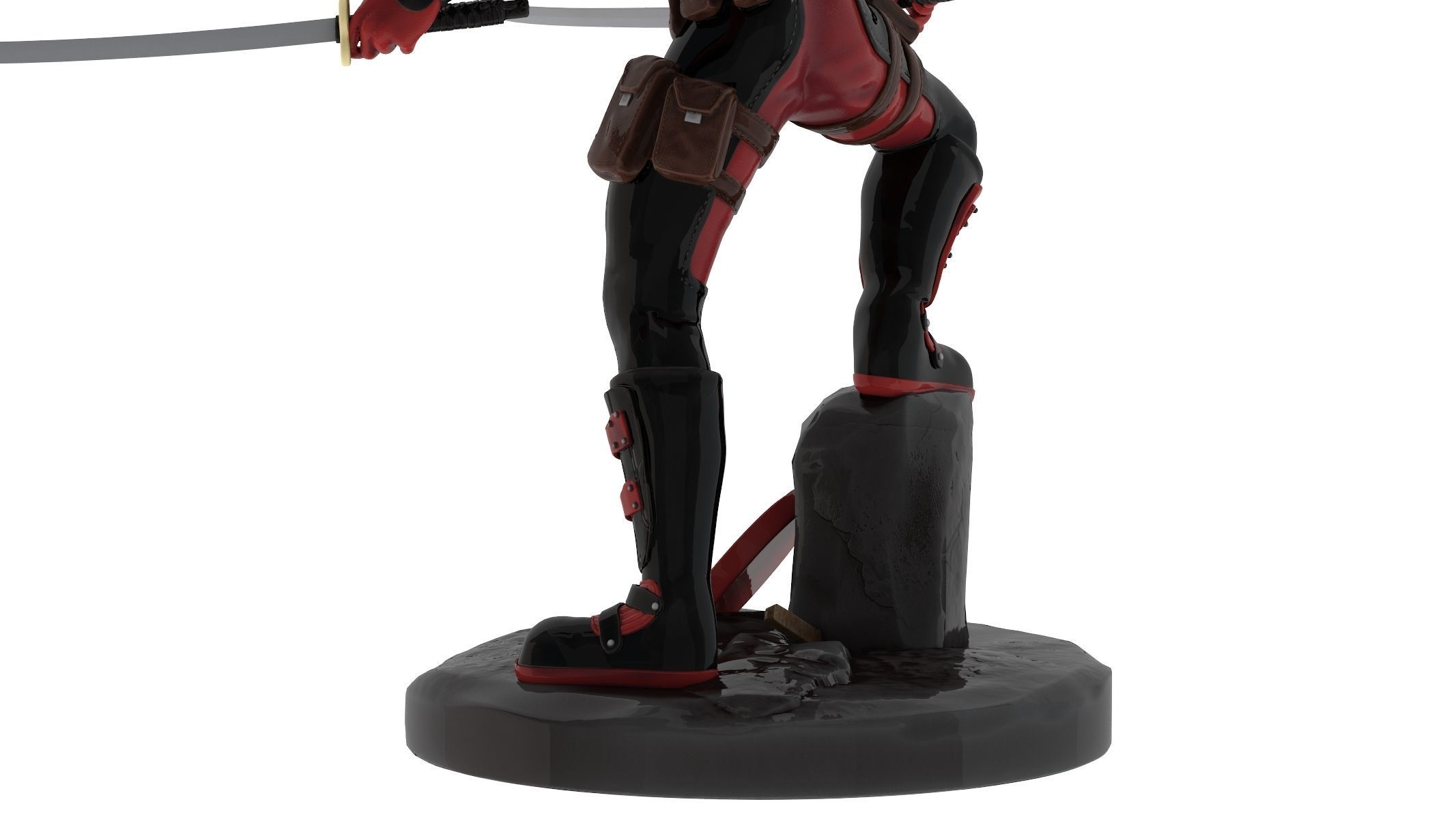 DeadPool 3D Printable Low-poly 3D model_9