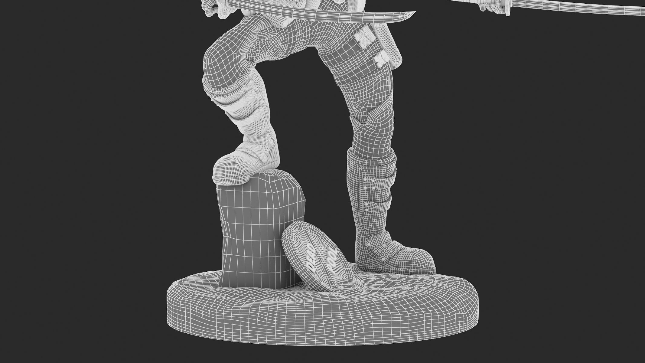 DeadPool 3D Printable Low-poly 3D model_17