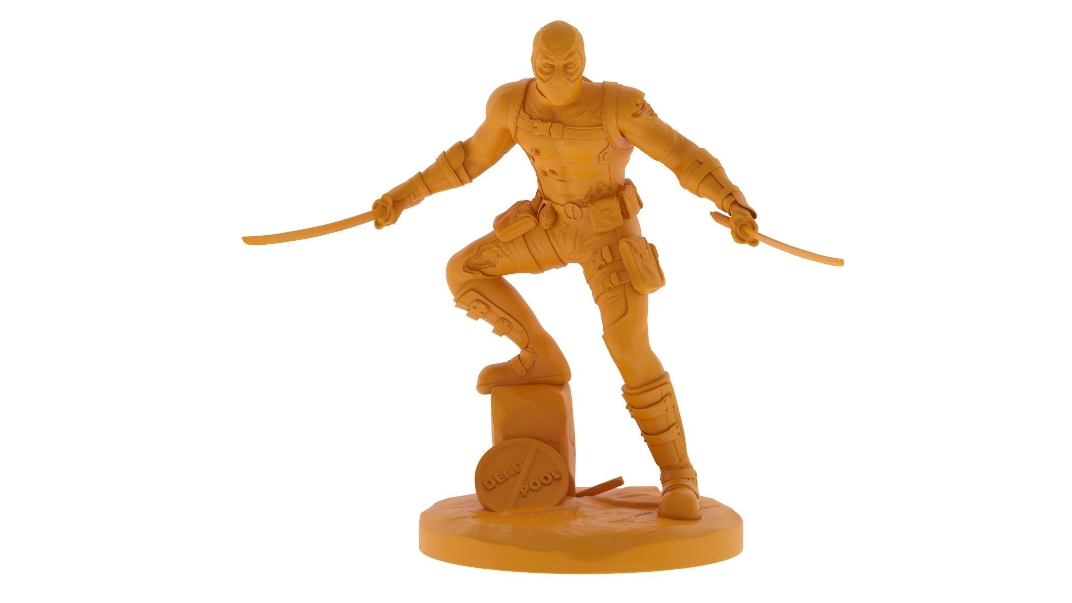 DeadPool 3D Printable Low-poly 3D model_1