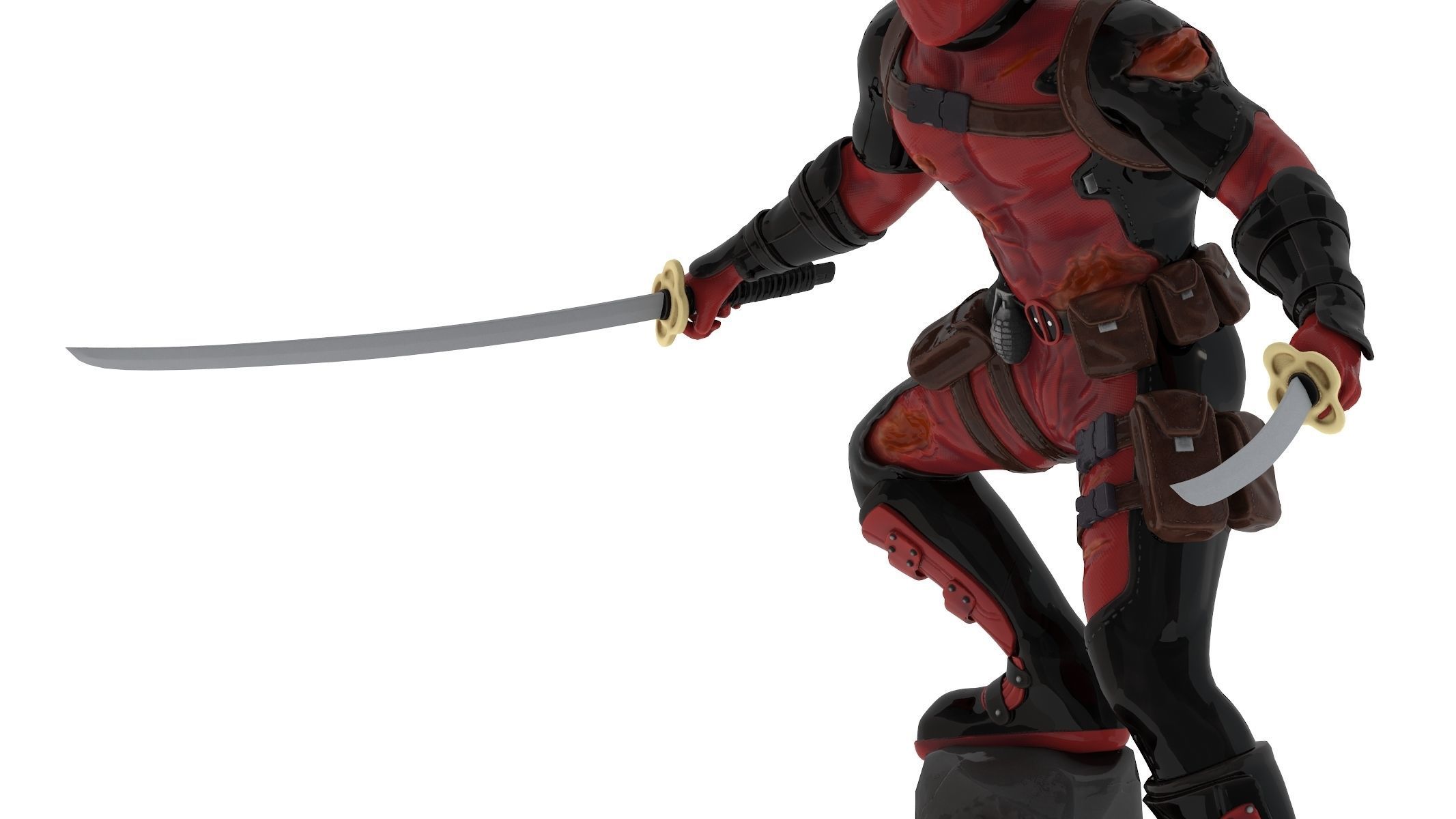 DeadPool 3D Printable Low-poly 3D model_10