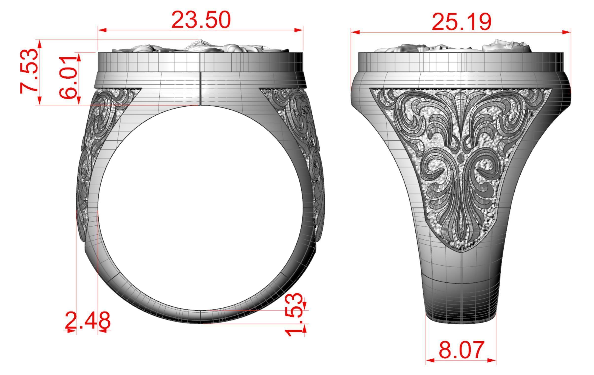 Ring ARCHANGEL GABRIEL 3D print model_12