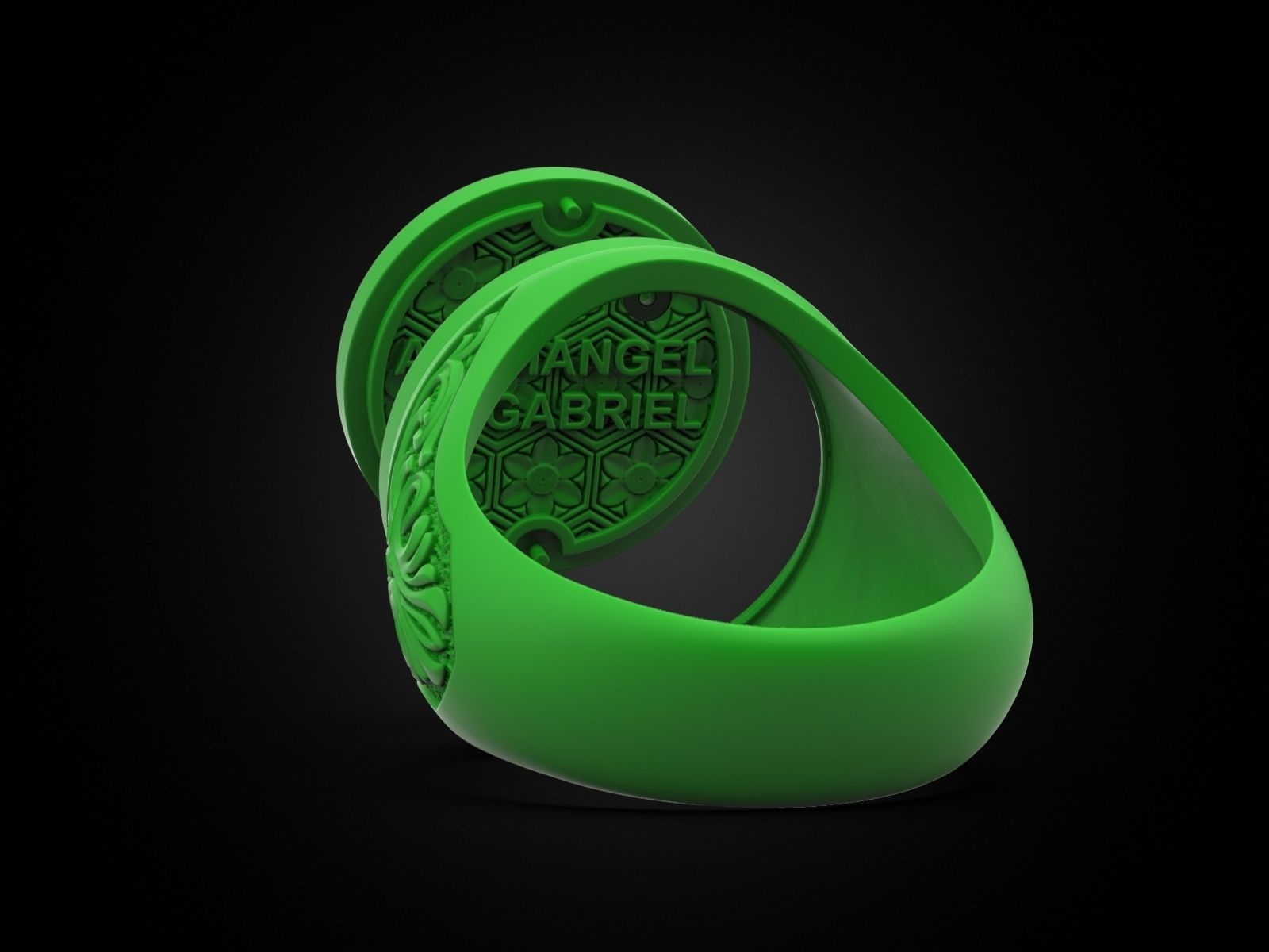Ring ARCHANGEL GABRIEL 3D print model_11