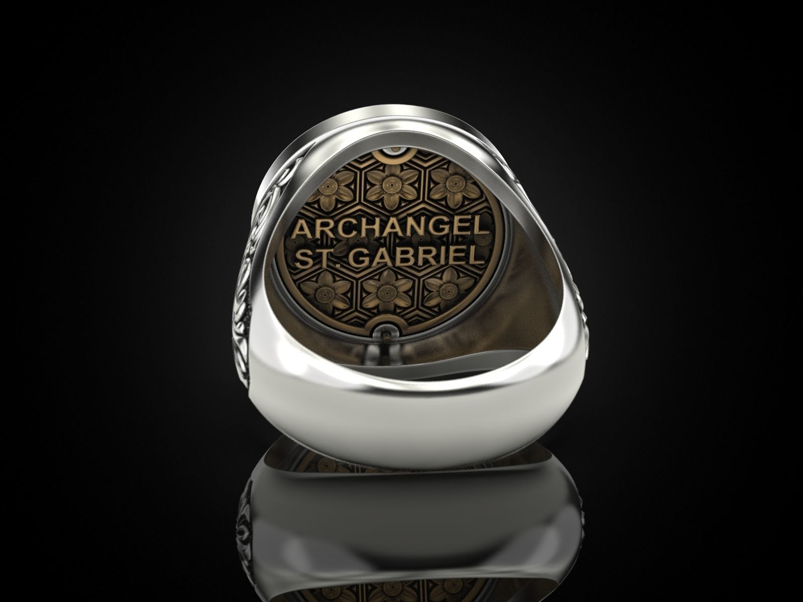 Ring ARCHANGEL GABRIEL 3D print model_5