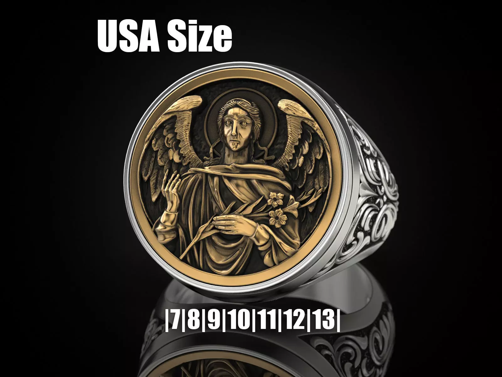 Ring ARCHANGEL GABRIEL 3D print model_0