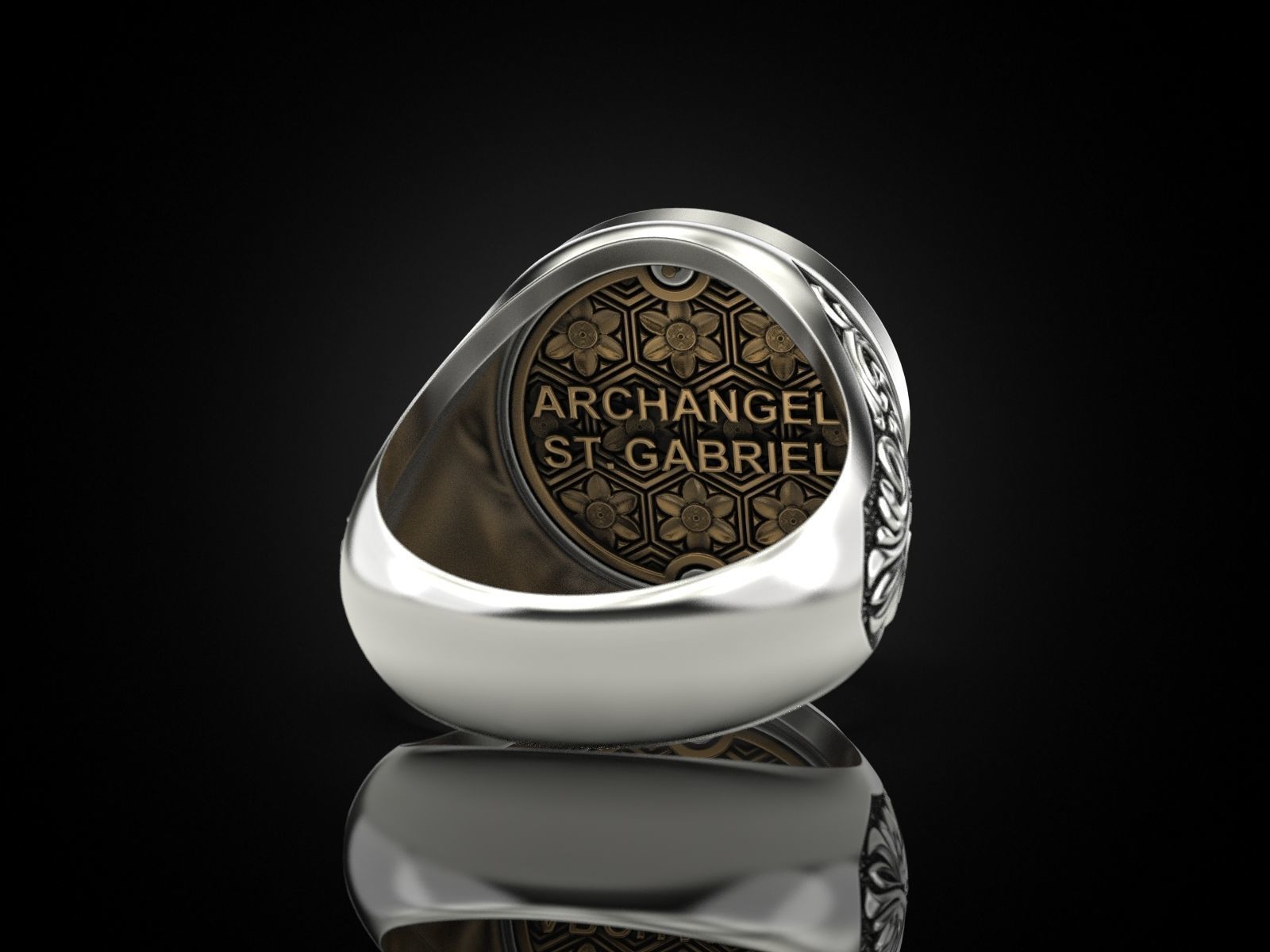 Ring ARCHANGEL GABRIEL 3D print model_6