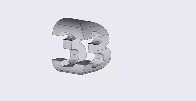 Text 3D letter d