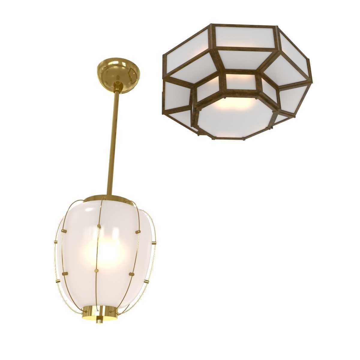 Two ceiling lights 3D model_1