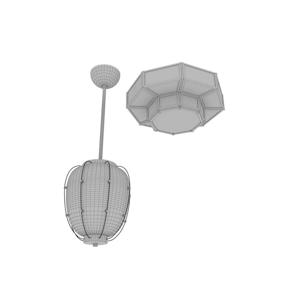 Two ceiling lights 3D model_7