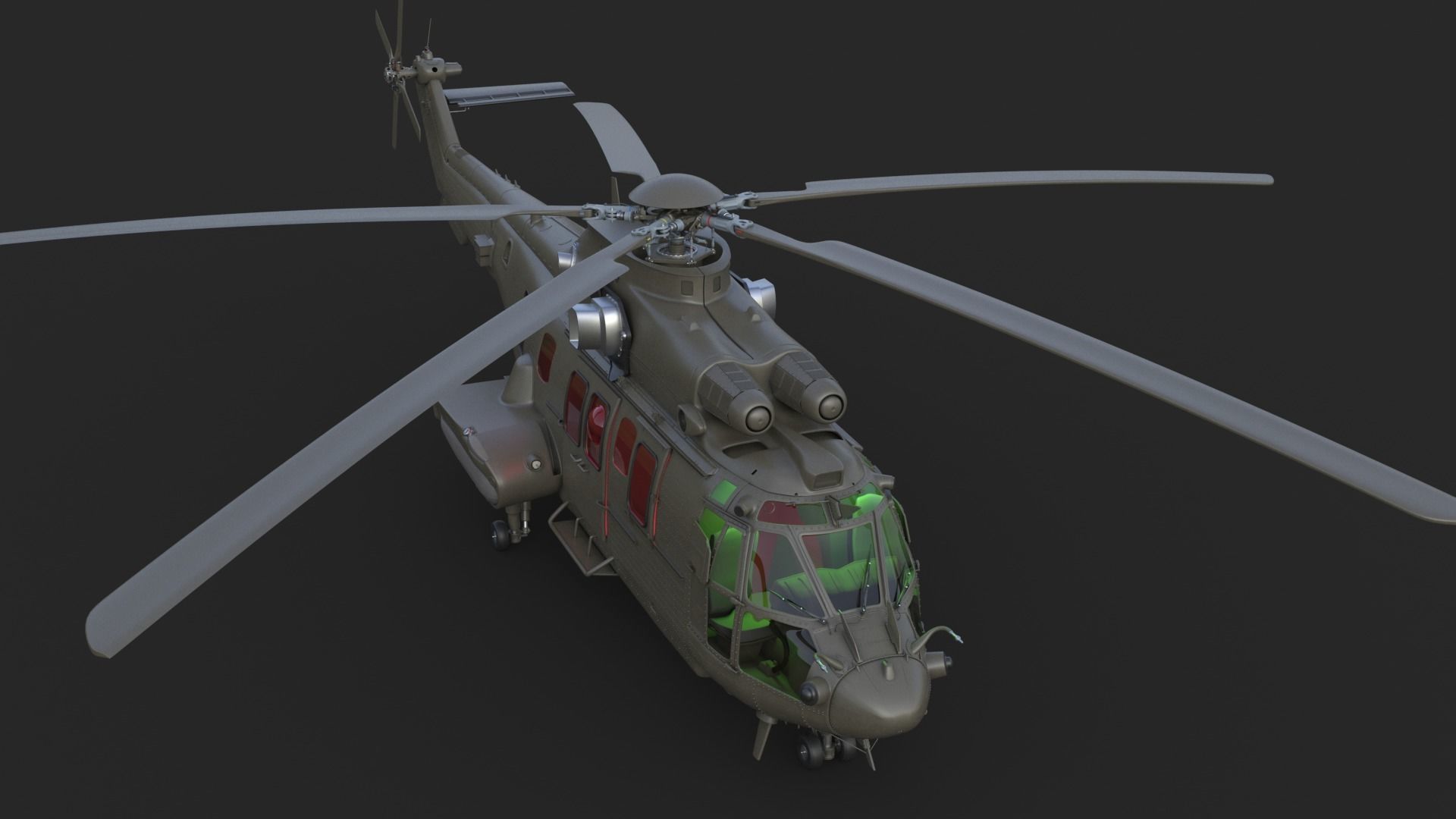 Eurocopter EC 725 3ds max Vray 3D model_30