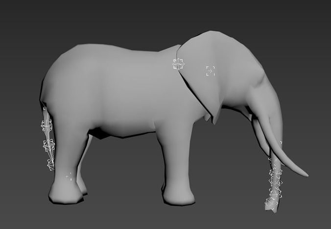 Elephant low poly Low-poly 3D model